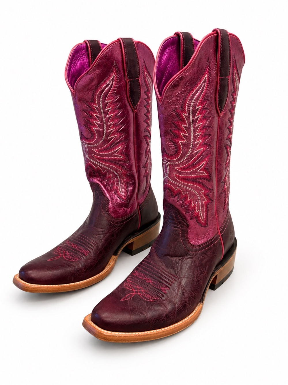 Ariat Women’s Size 9 Burgundy Pink Embroidered Western Cowboy Boots